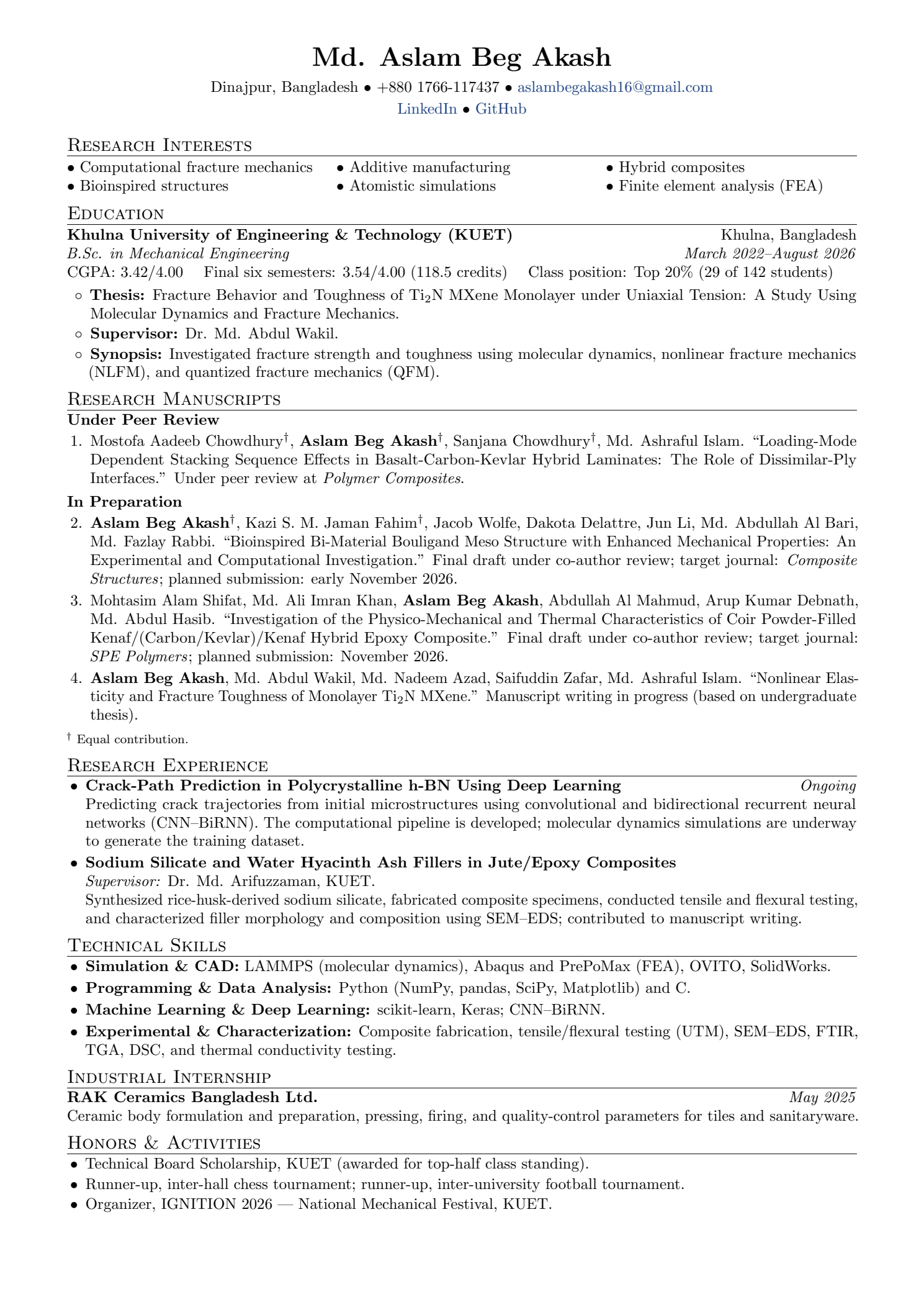 Thumbnail of the one-page academic CV