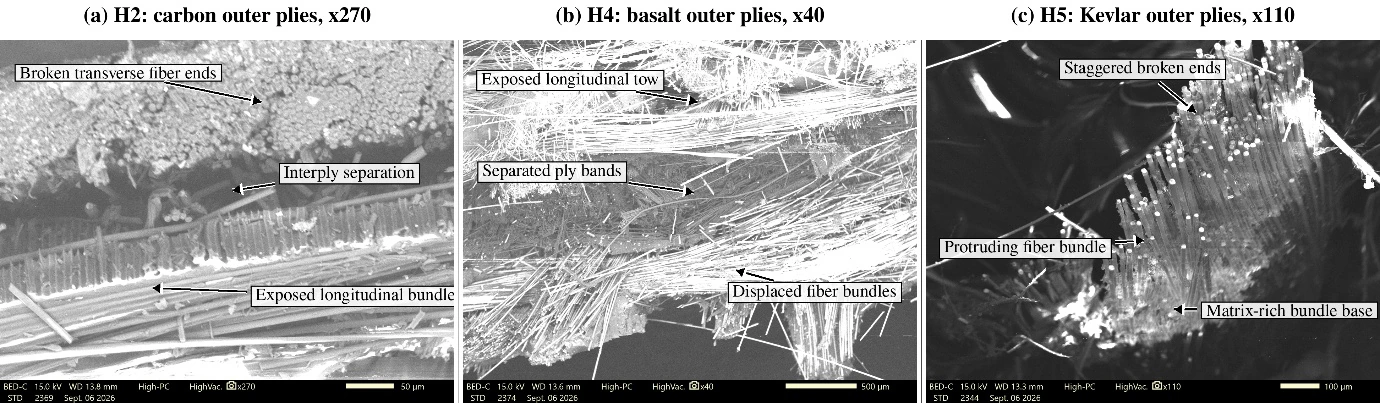Selected fracture surfaces